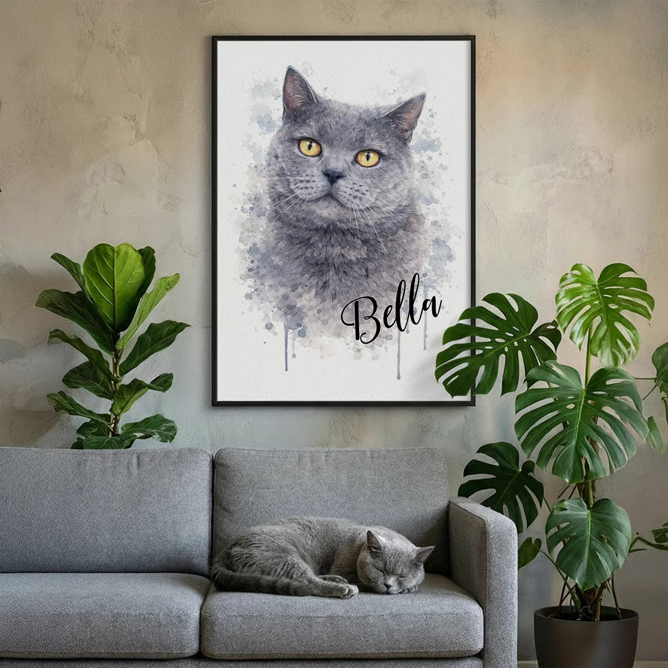 Personalized Cat Poster "Watercolor"