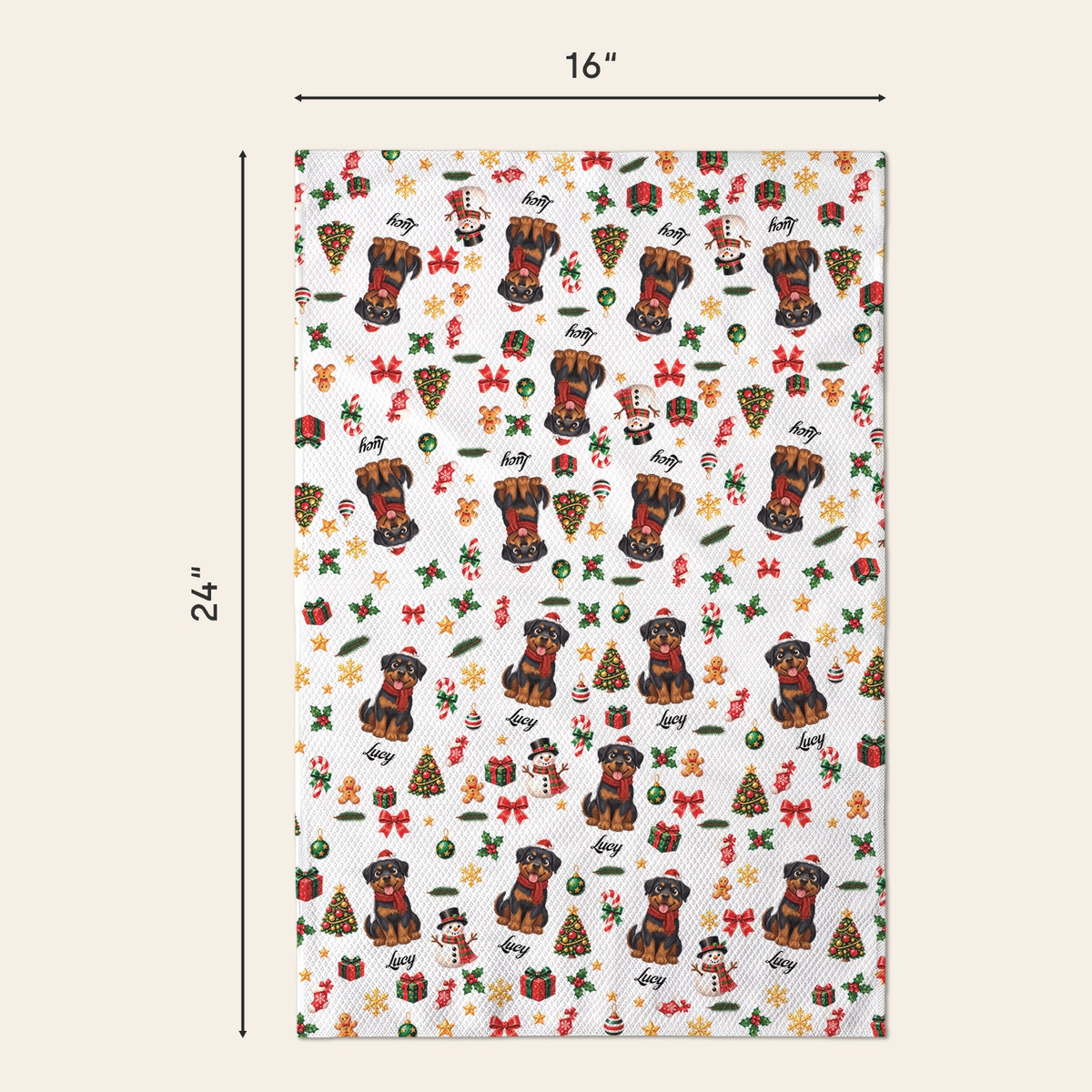 Personalized Kitchen Towel “Cartoon Dog”