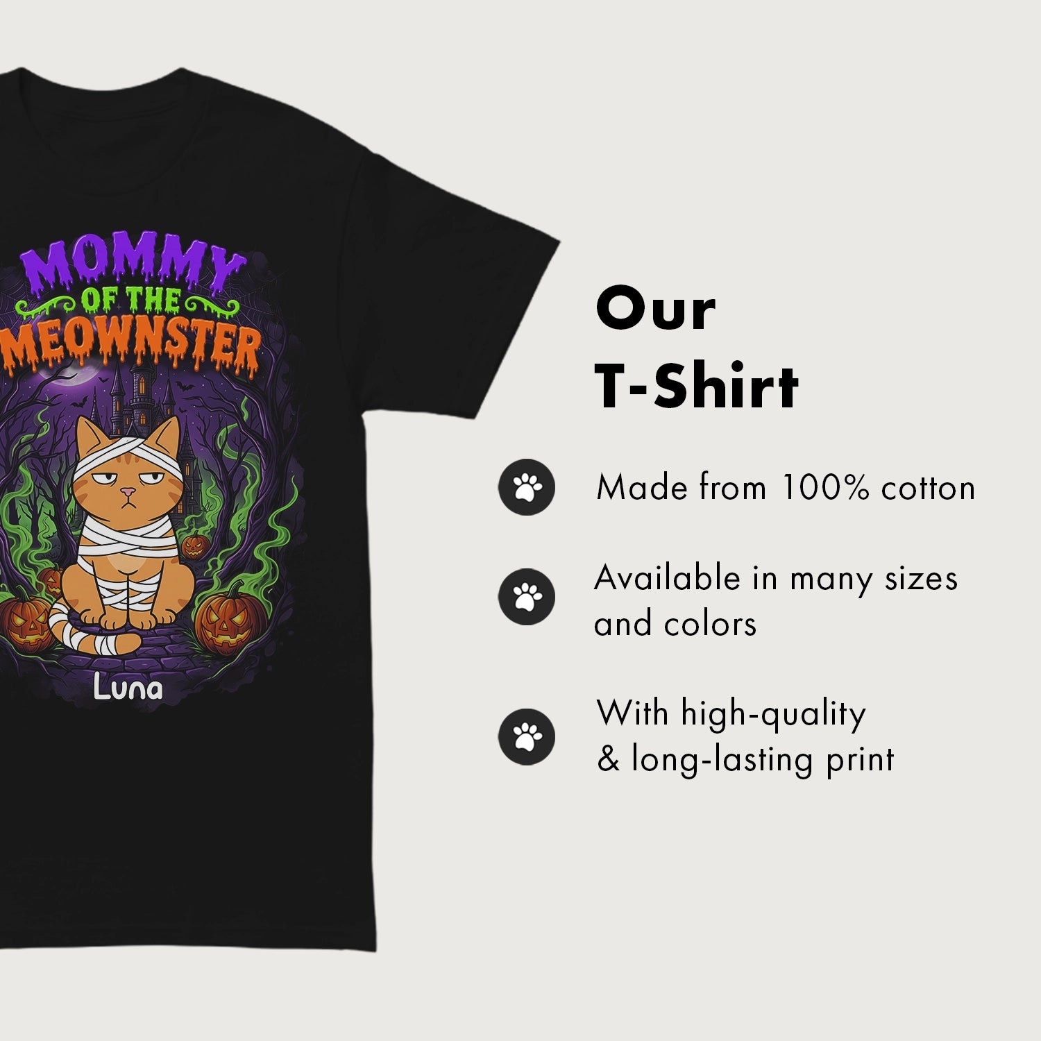 Personalized T-Shirt "Spooky Cat Mom"
