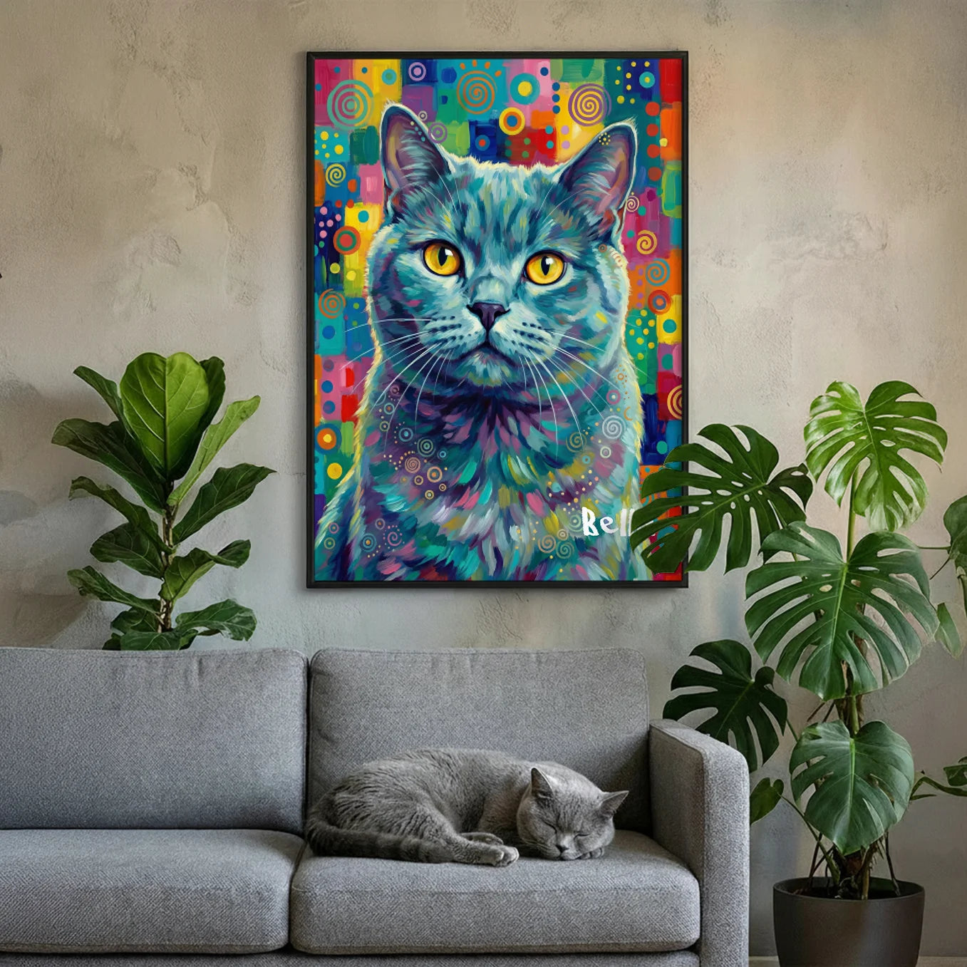 Personalized Cat Poster Pop Art