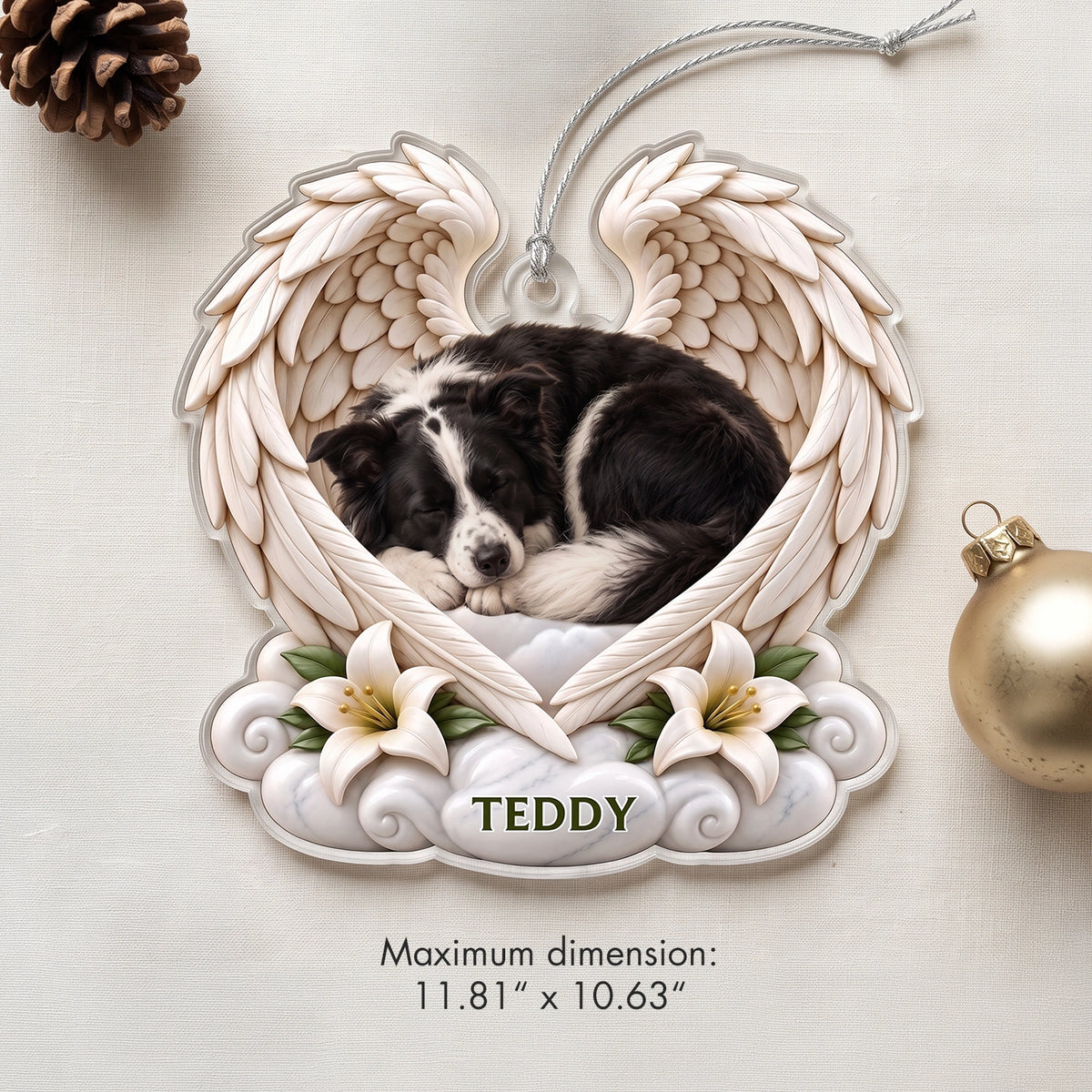 Personalized Christmas Ornament "Pet Photo Angel Wings"
