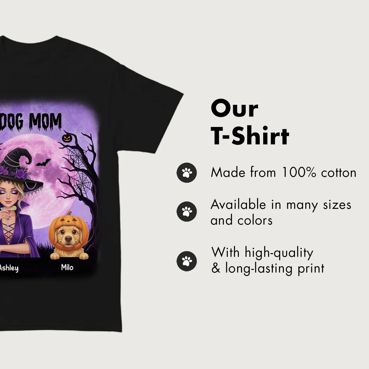 Personalized T-Shirt "Dog Mom Witch"