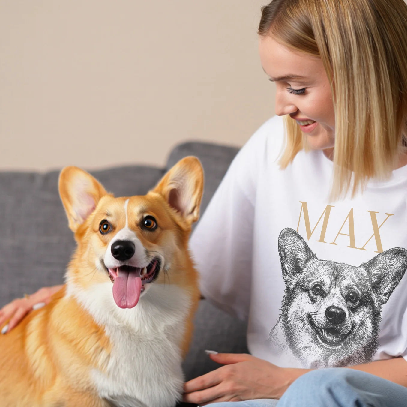 Personalized Oversized Pet T-Shirt "Retro"