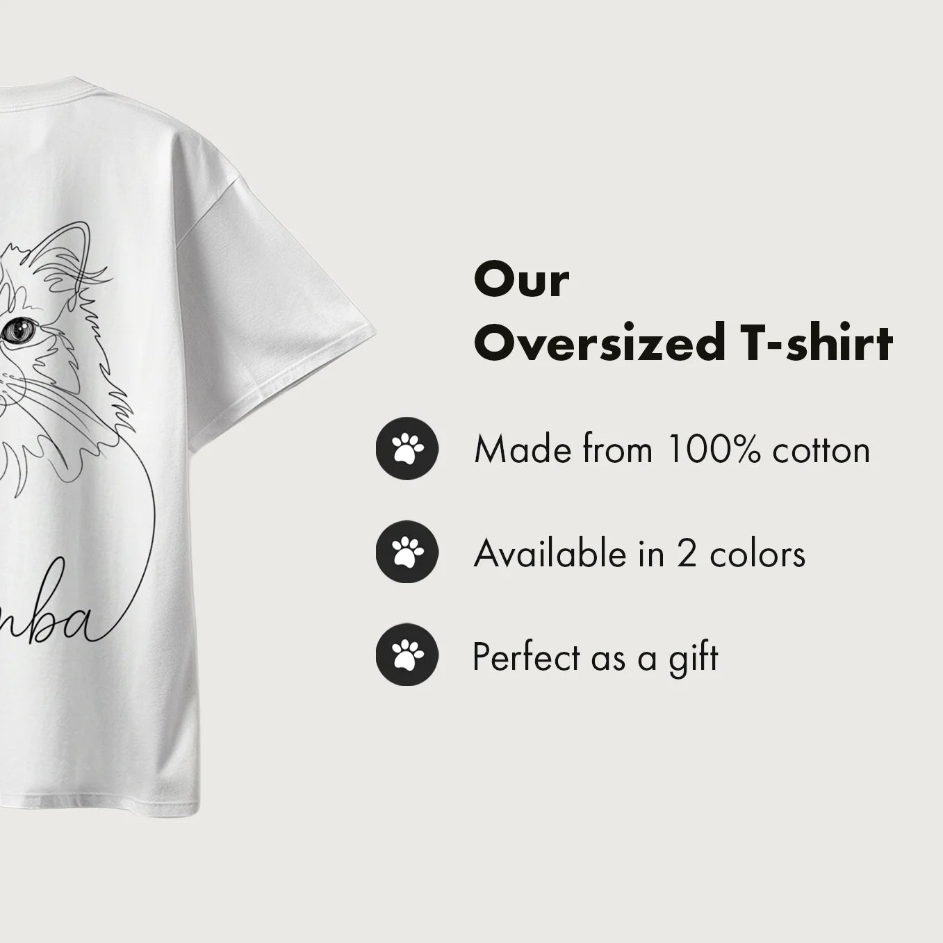 Personalized Oversized Shirt "Cat Dad" with Sleeve Print