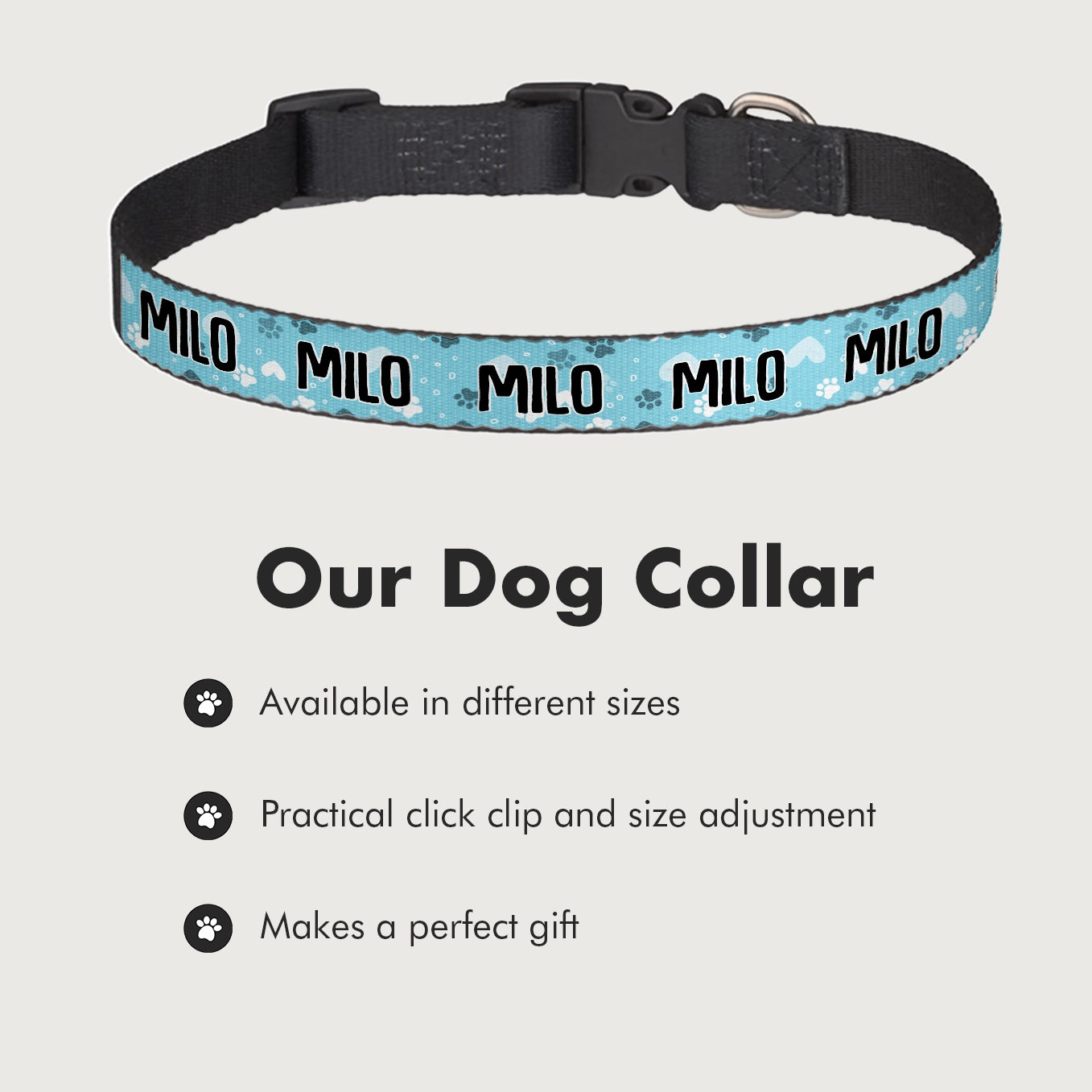 Personalized Dog Collar "Hearts"