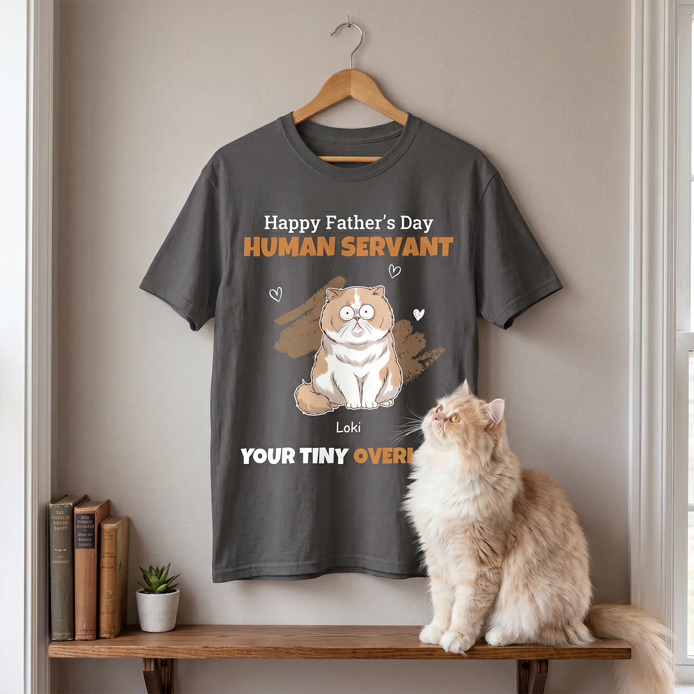 Personalized Human Servant Cat T-Shirt
