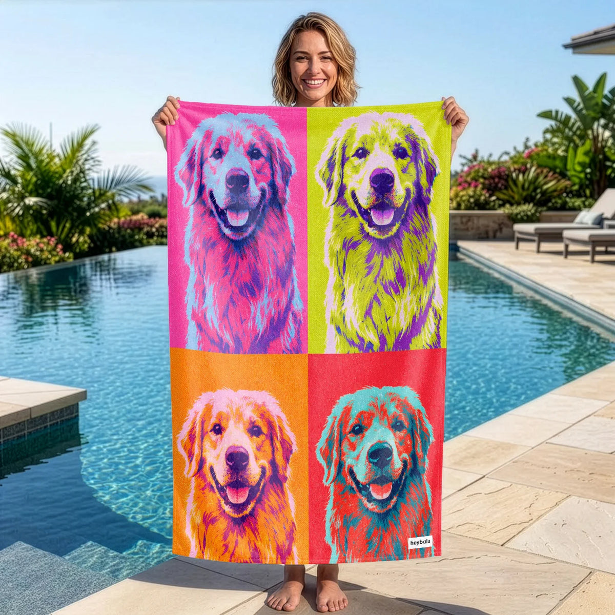Personalisiertes Badetuch "Colour Block" – personalisiertes Geschenk – Ansicht 5