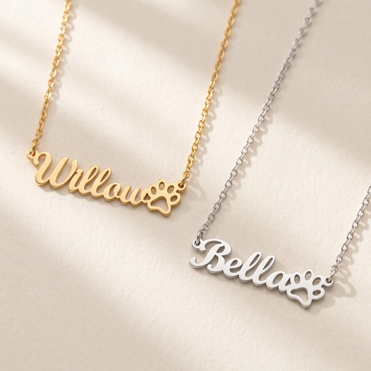 Personalized Necklace "Name with Paw"