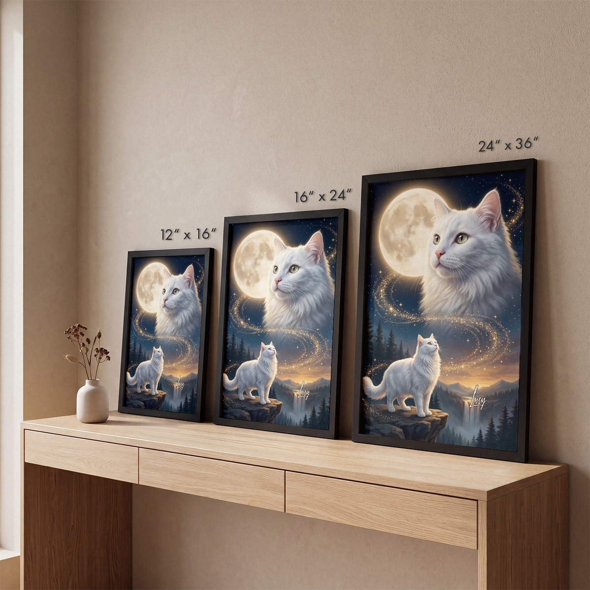 Howling Cat poster in three sizes: 12" x 16", 16" x 24" and 24" x 36"