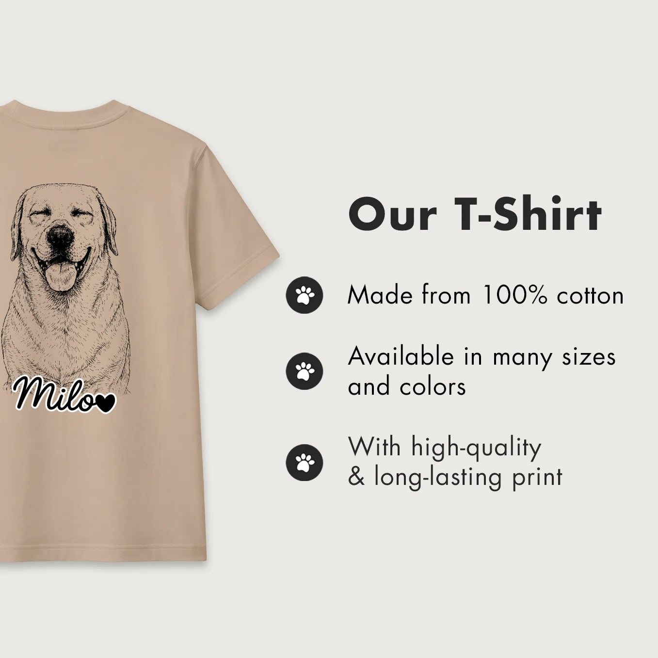 Personalized "Dog Dad" T-Shirt with Back Print