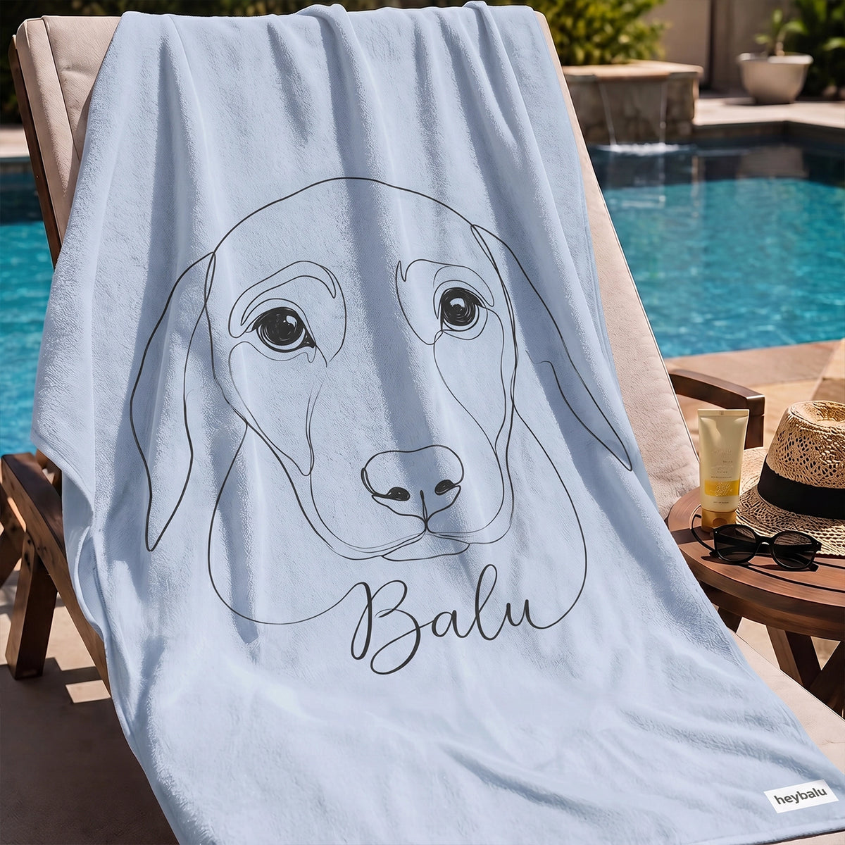 Personalisiertes Badetuch "Line Art" – personalisiertes Geschenk – Ansicht 4