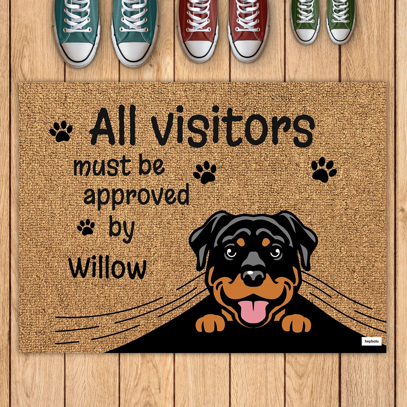 Personalized Doormat "Peeking Pets"