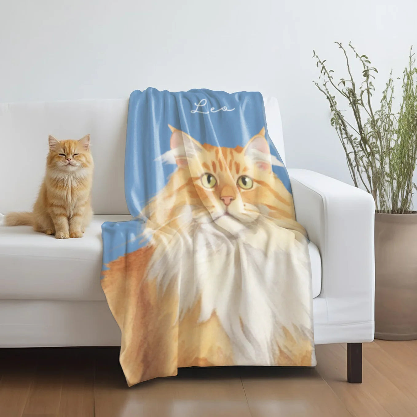 Personalized Cat Blanket "Portrait"