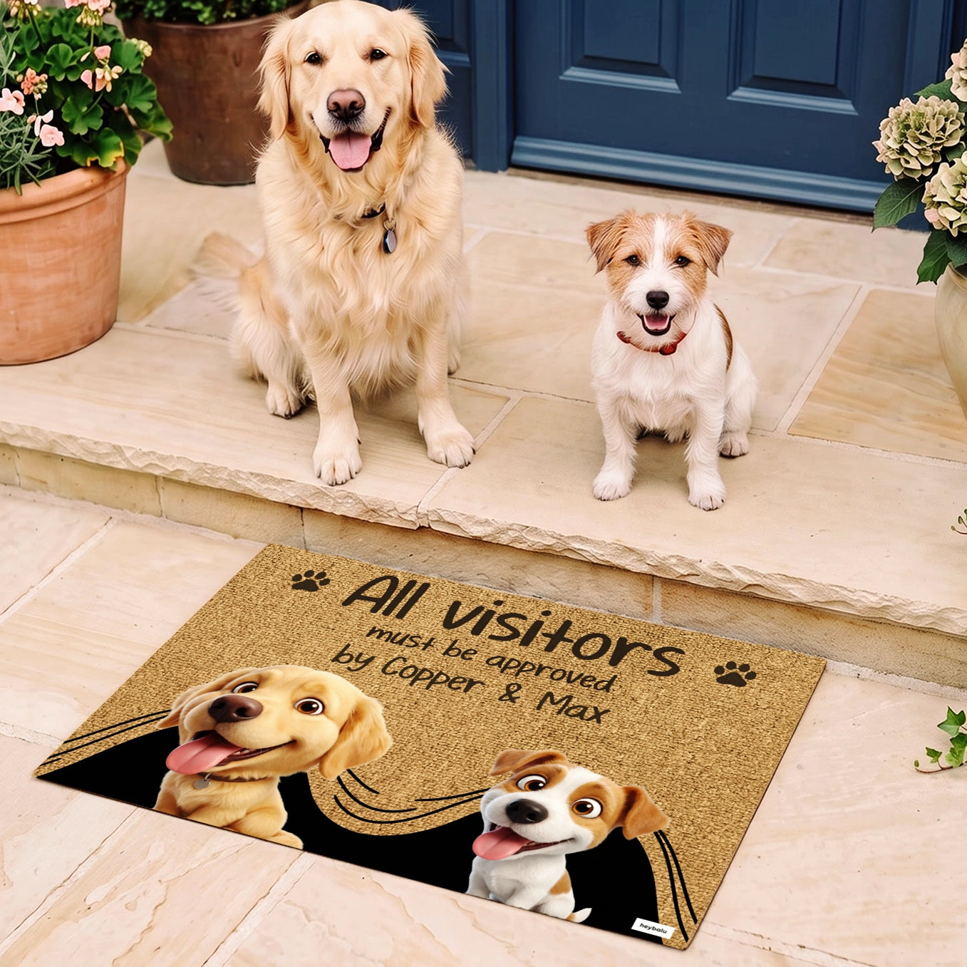 Personalized Doormat "Visit Approved Cartoon"