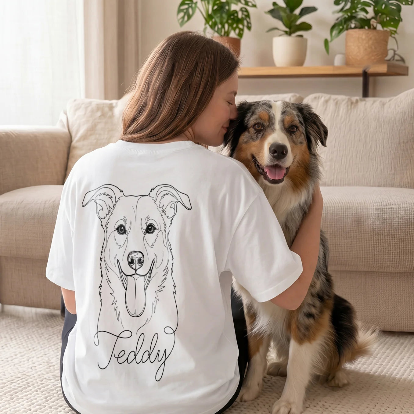 Personalized Oversized Shirt "Dog Mama" with Sleeve Print