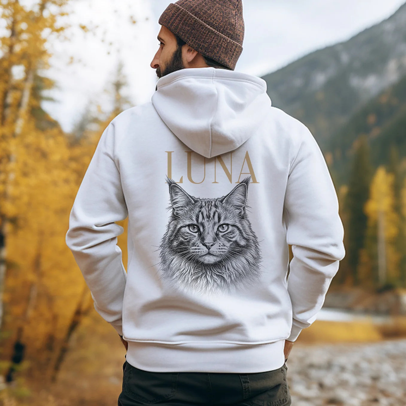 Personalized Hoodie "Cat Retro"