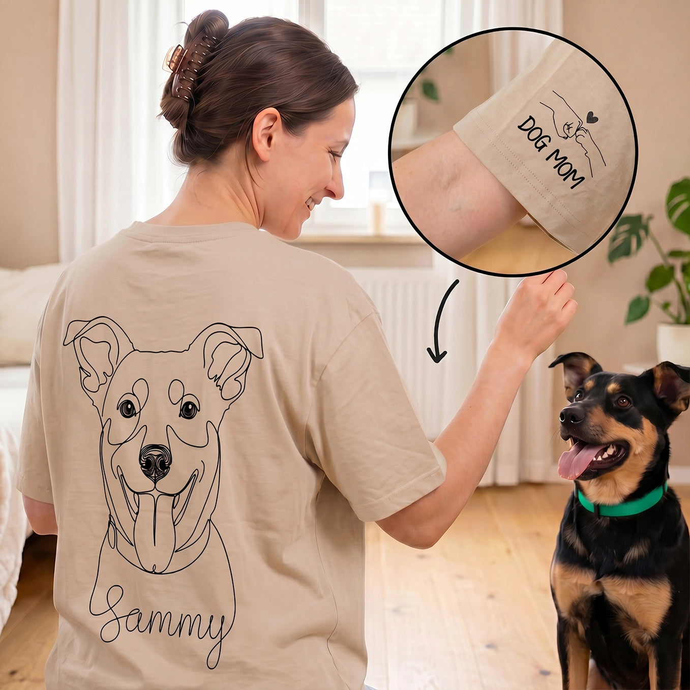 Personalized Shirt "Dog Mama" with Sleeve Print
