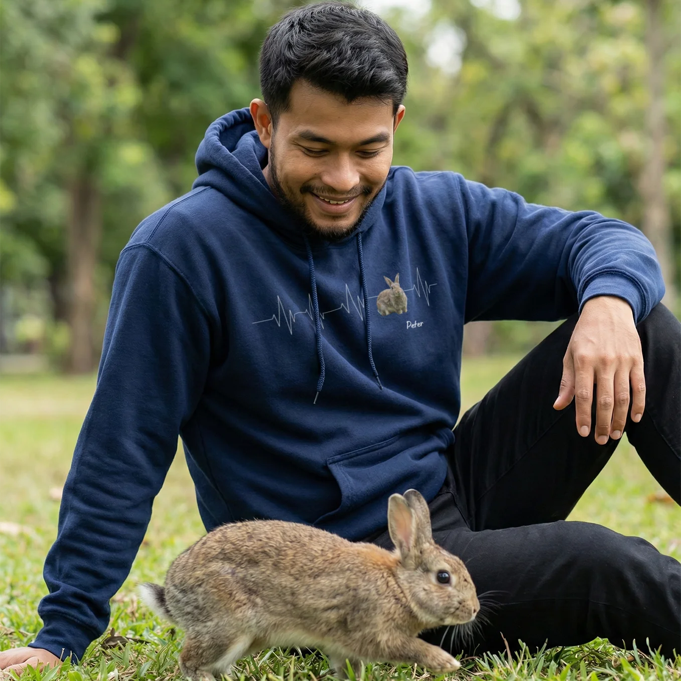 Personalized Hoodie "Heartbeat Bunny"