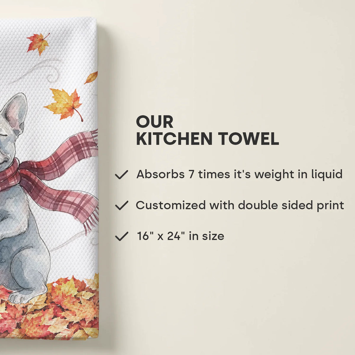 Personalized Kitchen Towel "Pet Photo Autumn"