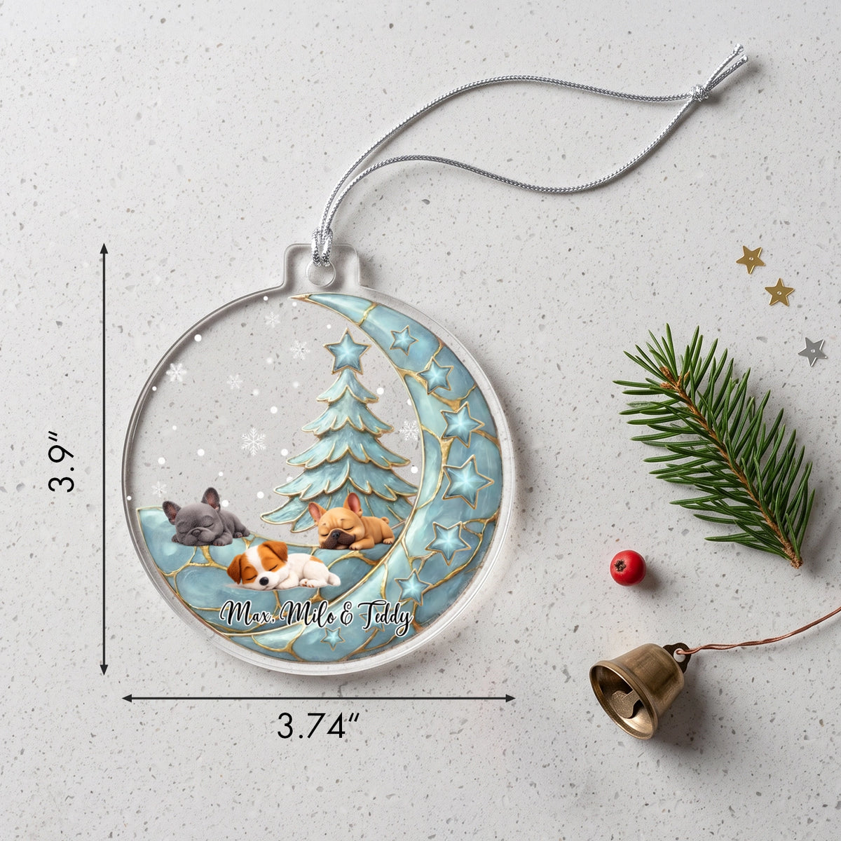 Personalized Christmas Ornament "Pet Photo Pearl"