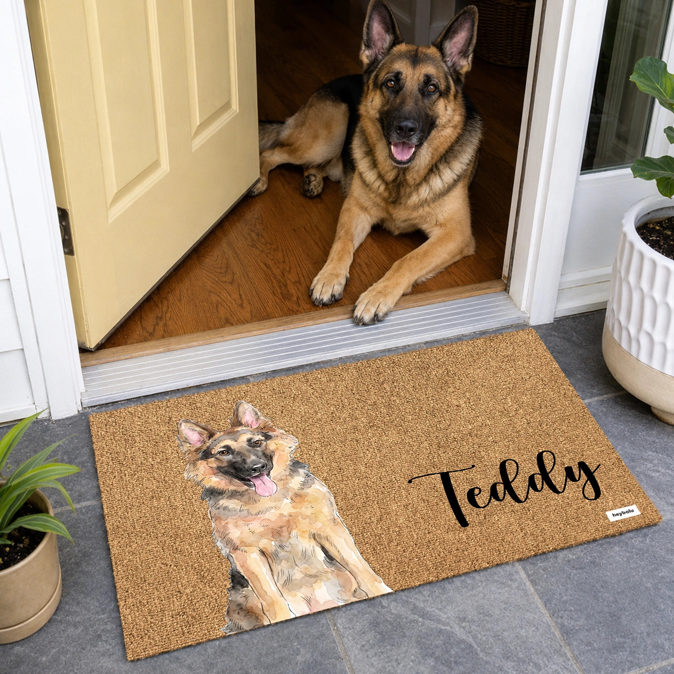 Personalized Dog Doormat "Watercolor"