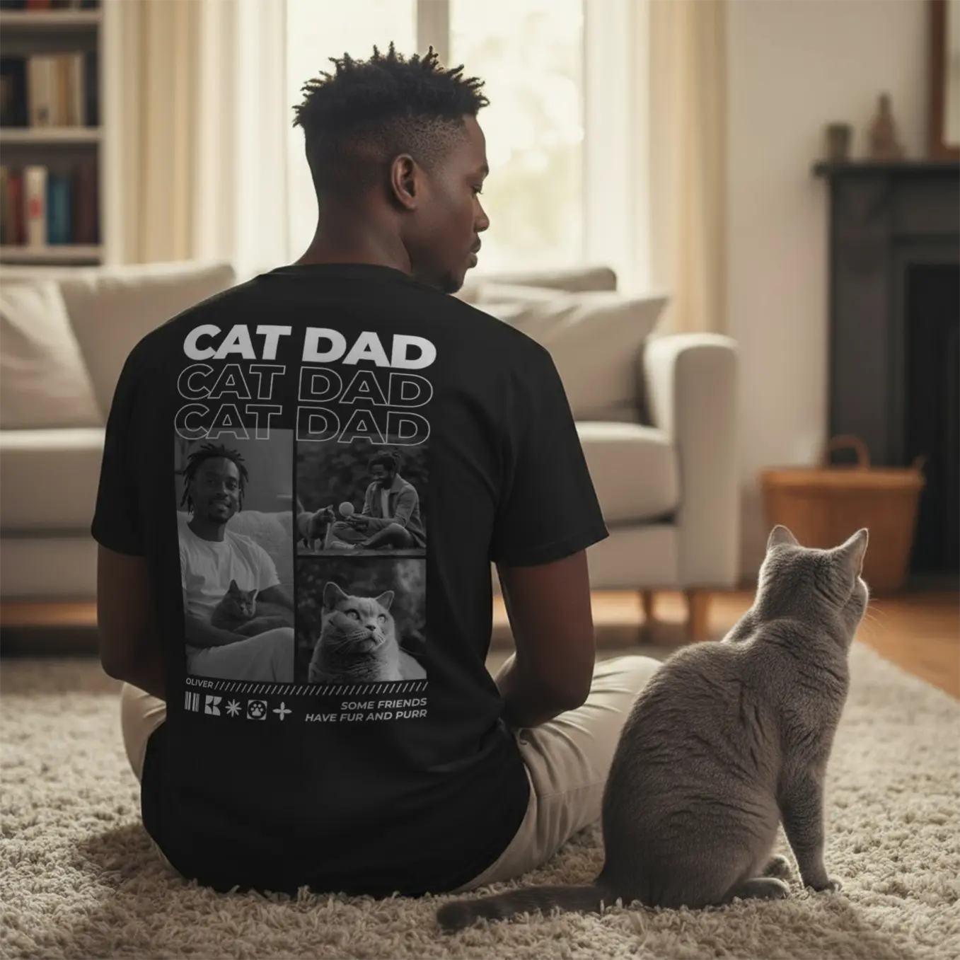 Personalized Oversized T-Shirt "Cat Dad"