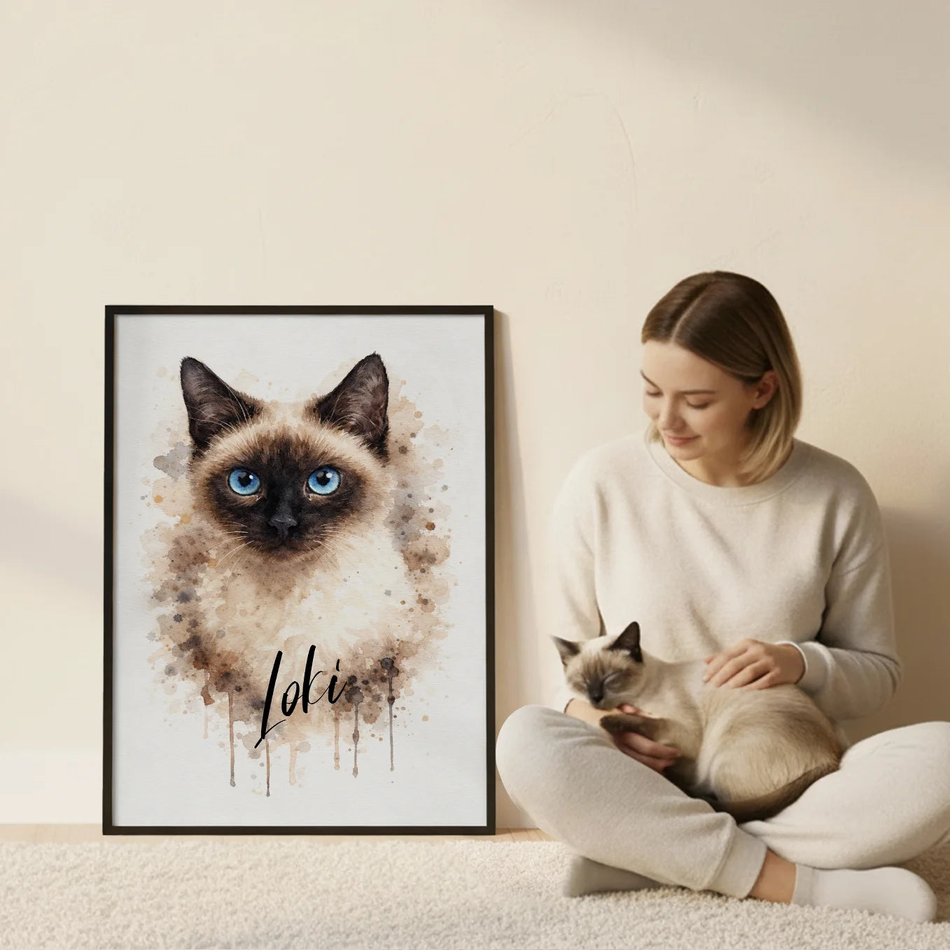 Personalized Cat Poster "Watercolor"