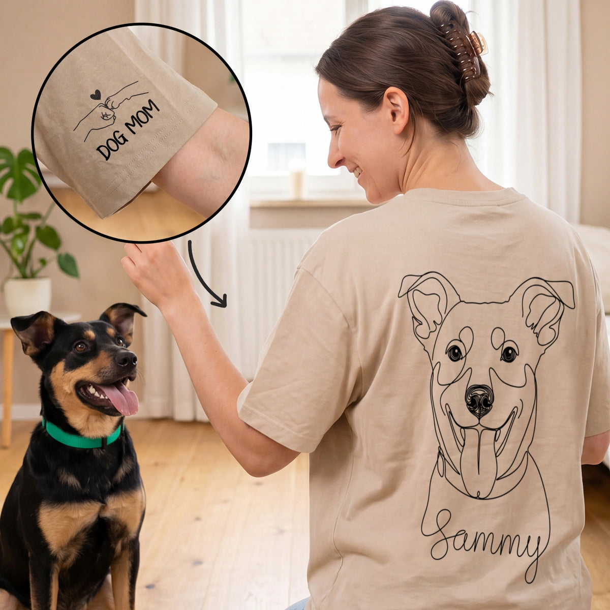 Personalized Shirt "Dog Mama" with Sleeve Print