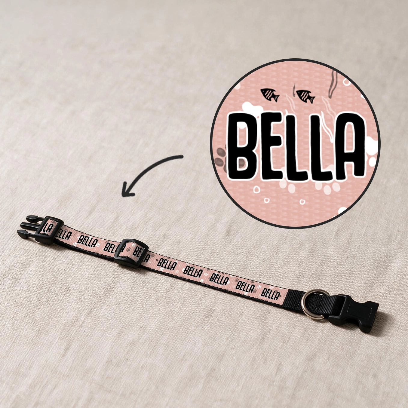 Personalized Dog Collar "Hearts"