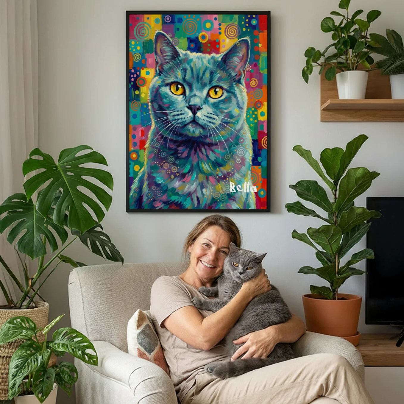 Personalized Cat Poster Pop Art