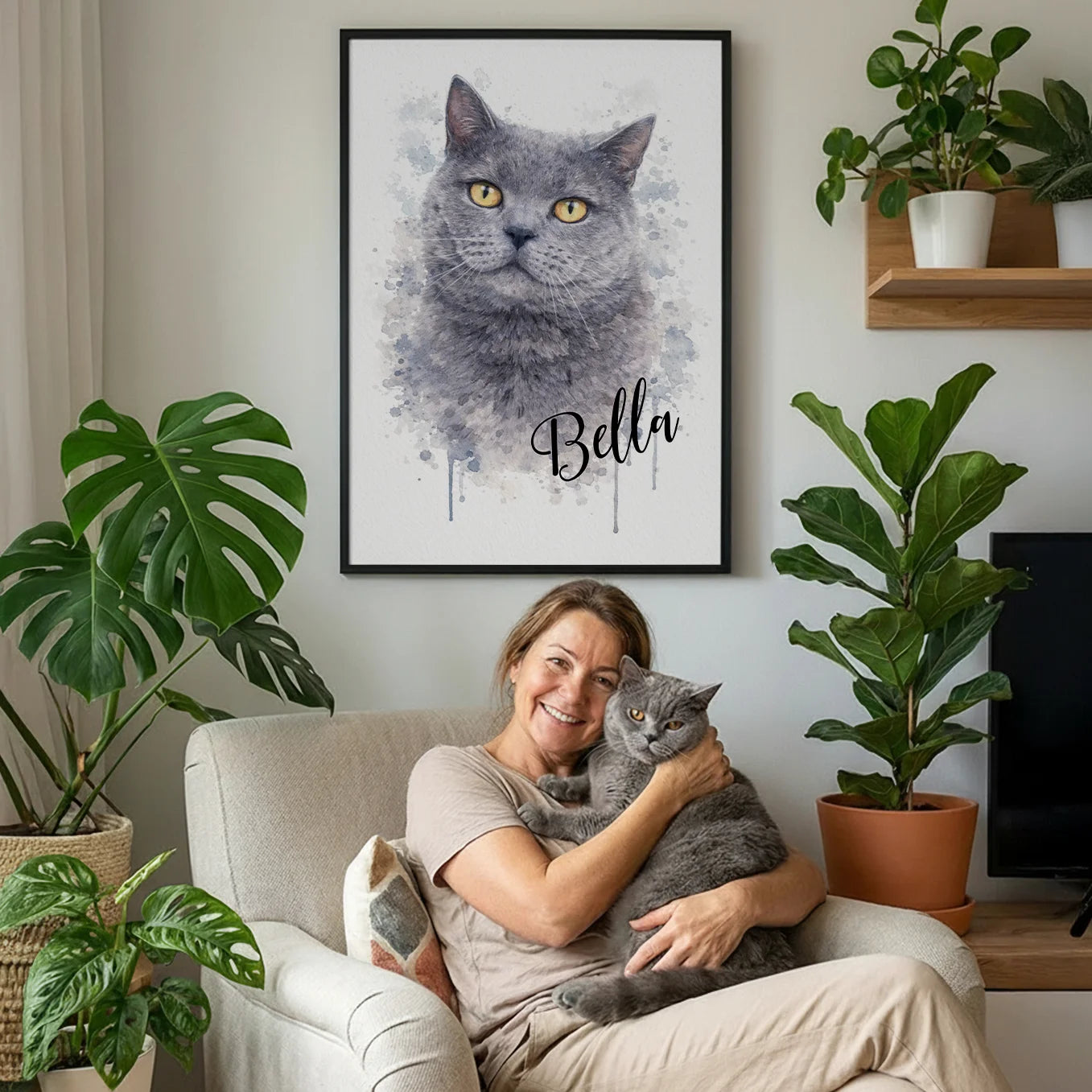 Personalized Cat Poster "Watercolor"