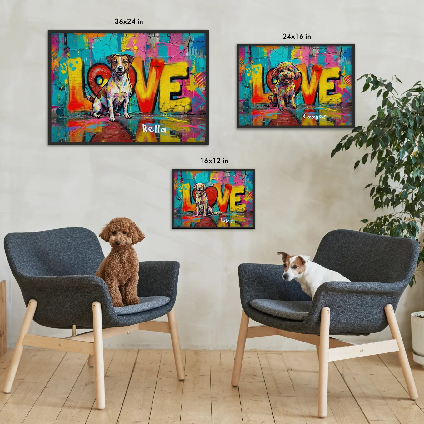 Personalized Poster "LOVE" Multi Animal