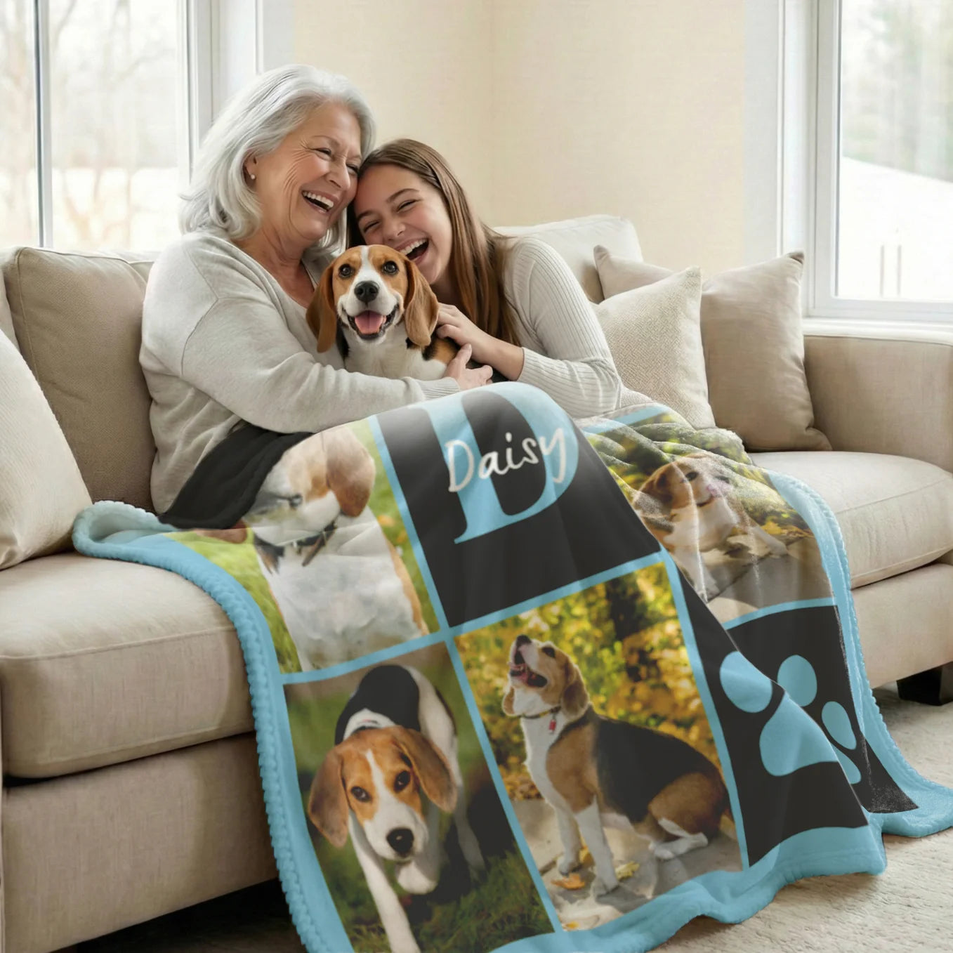 Personalized Blanket with Photo and Letters