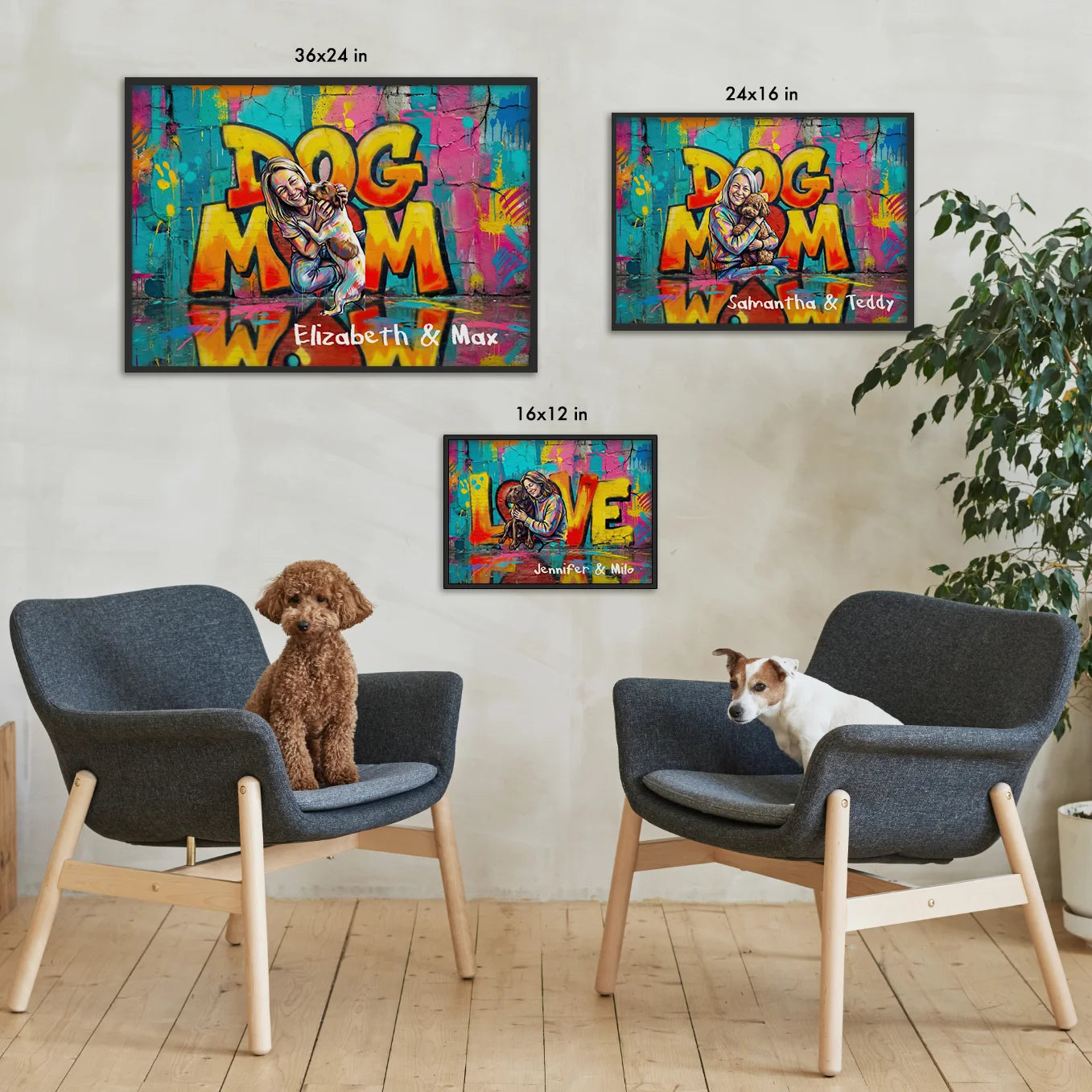 Personalized Dog Mom LOVE Poster Custom Photo Gift