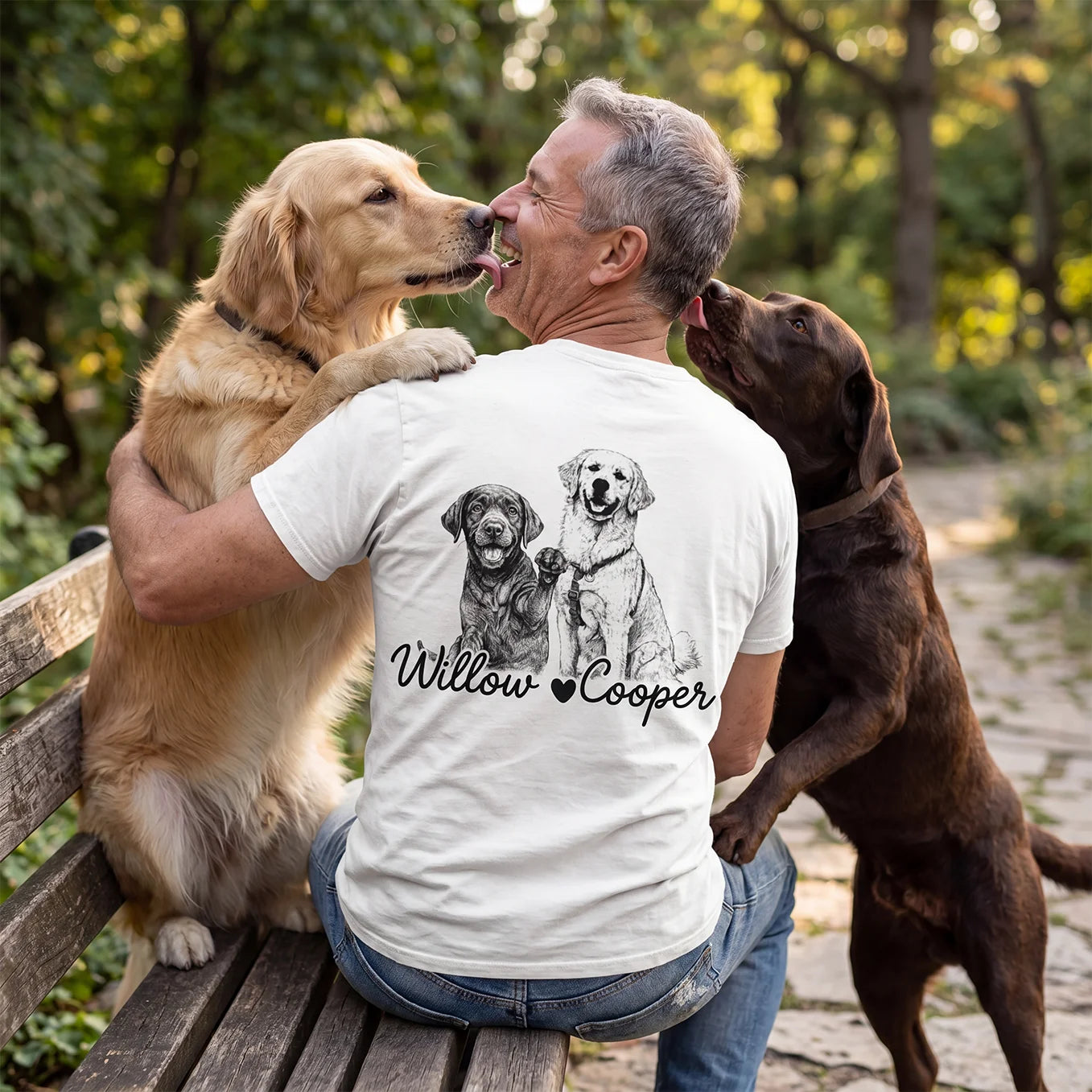 Personalized "Dog Dad" T-Shirt with Back Print