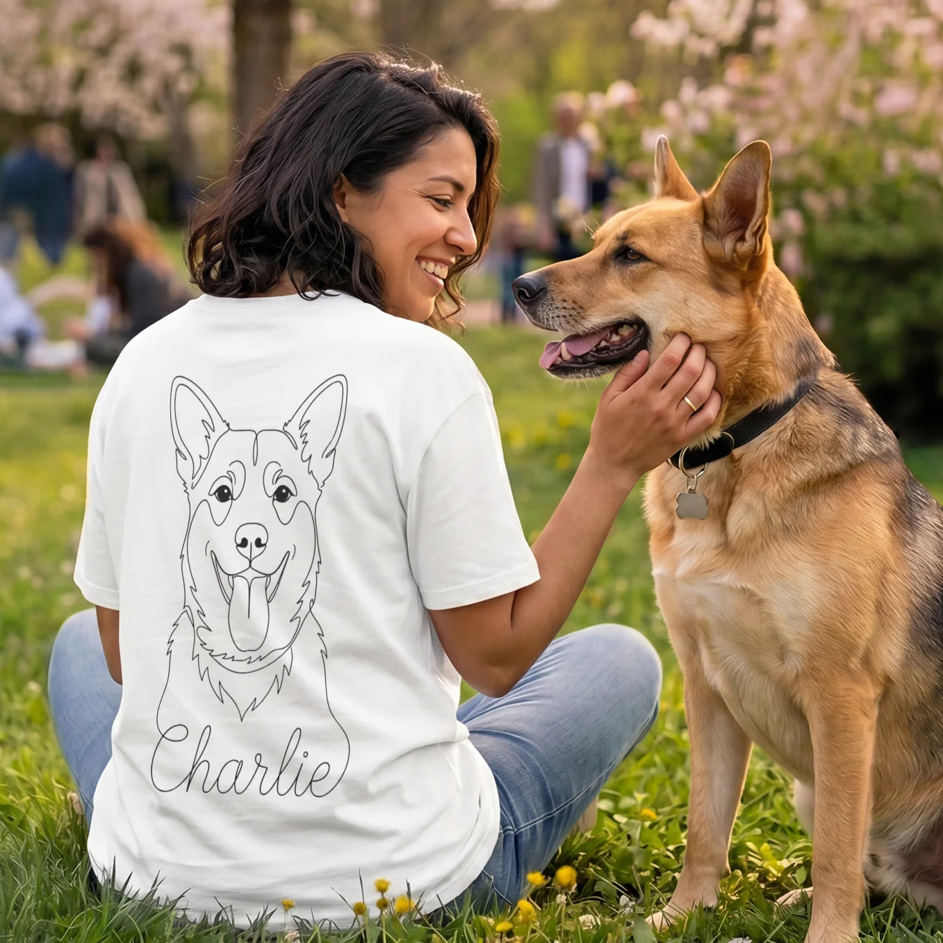 Personalized Oversized Shirt "Dog Mama" with Sleeve Print