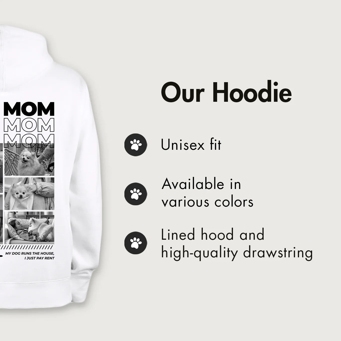 Personalized Hoodie "Dog Mom"