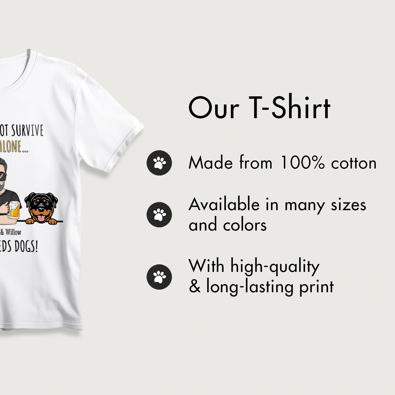 Personalized T-Shirt "Beer and Dog"