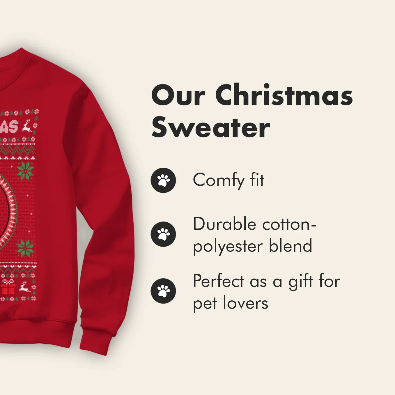 Personalized Christmas Sweater with Cat Photo