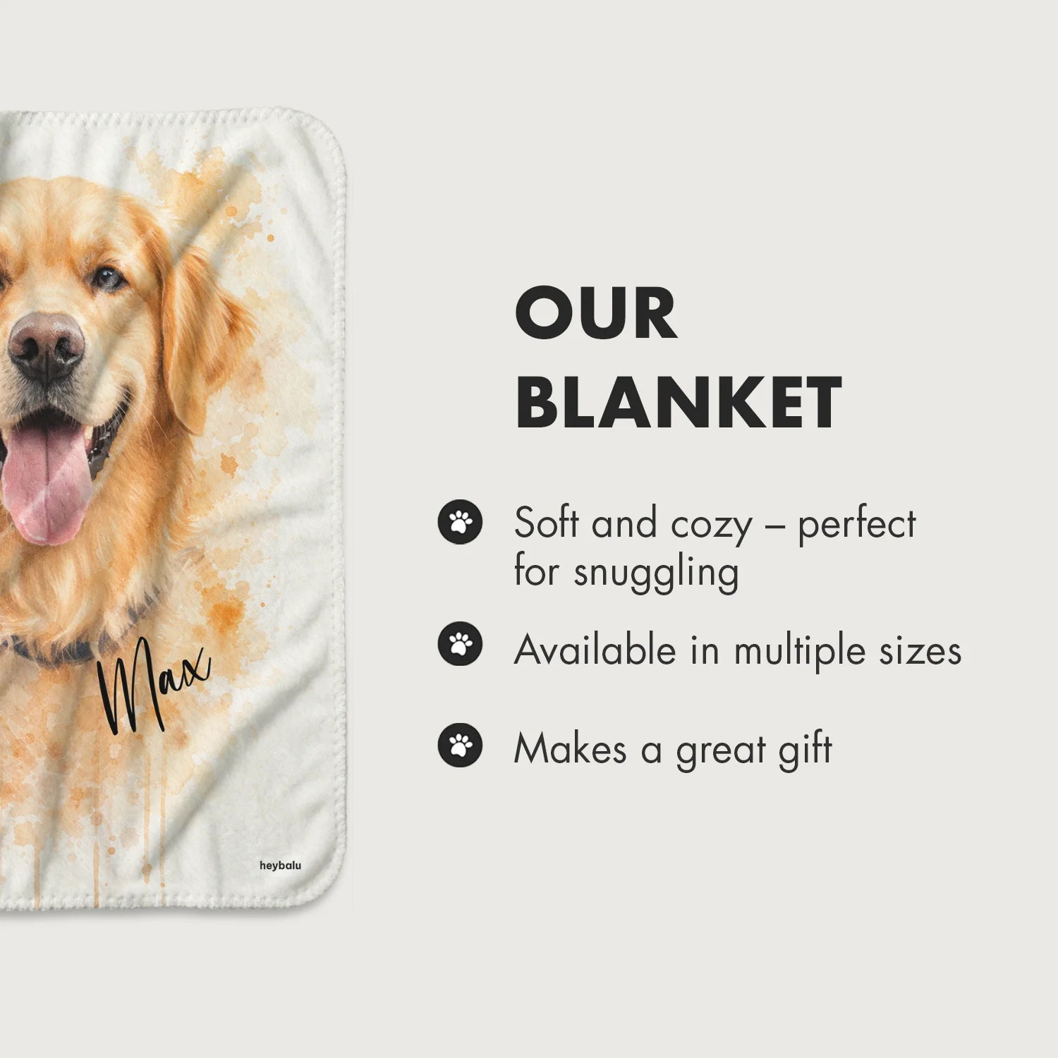 (US) Personalisierte Decke "Wasserfarben Hund"